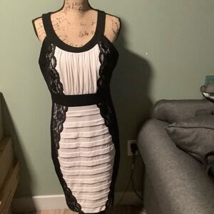 JAX Sheath Dress Lace Detail  Size 12 Preowned